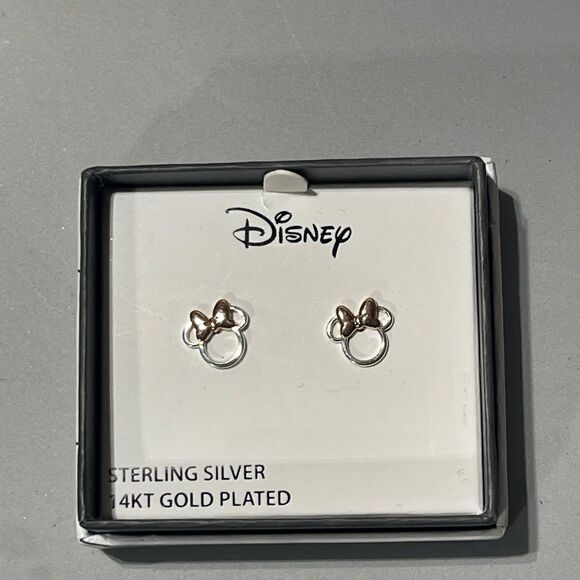 Disney Sterling Silver Minnie Mouse Earrings - Picture 1 of 8